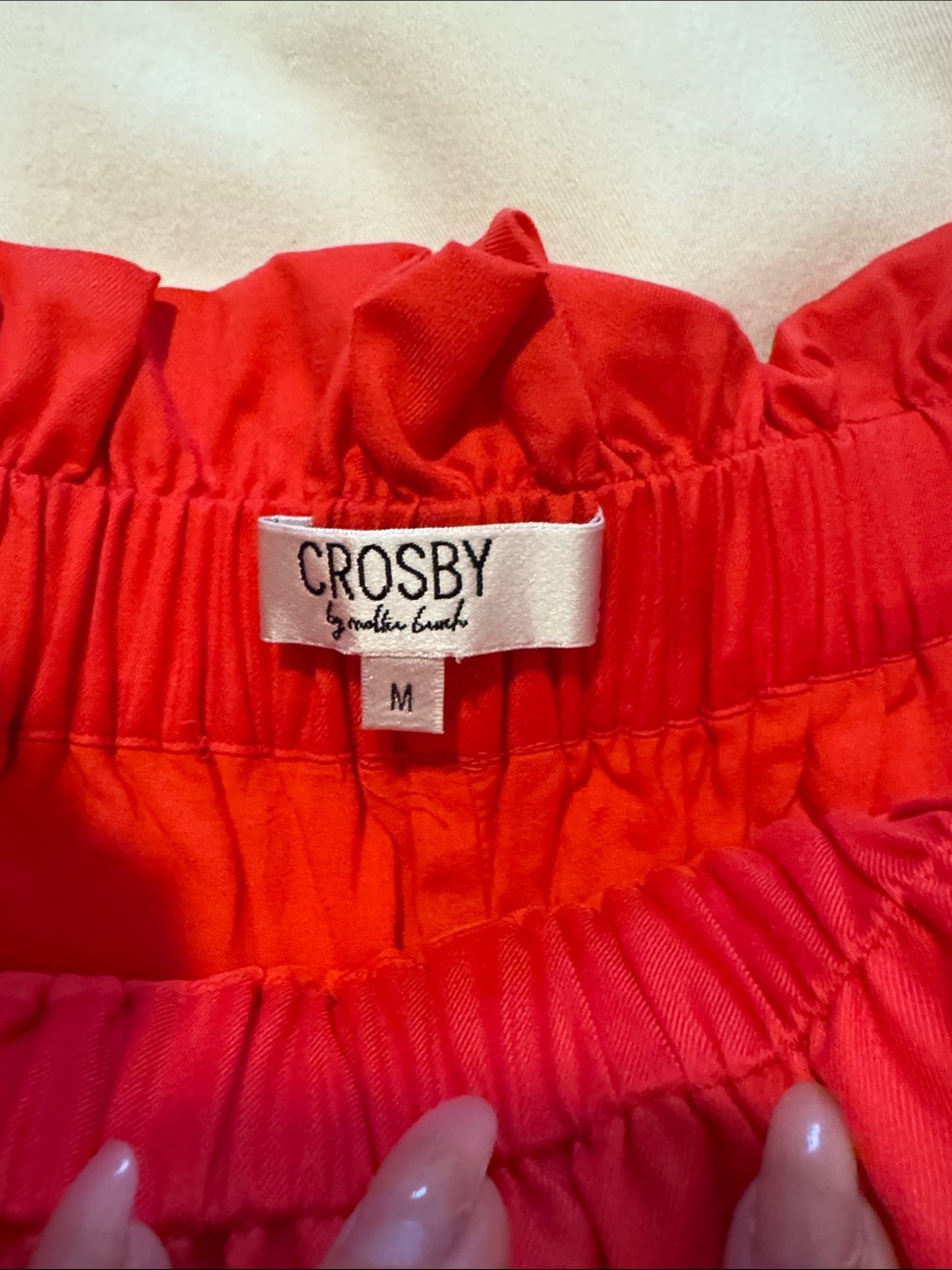 Crosby by Mollie Burch. Red Paperbag Waist Tie Shorts - Picture 2 of 3